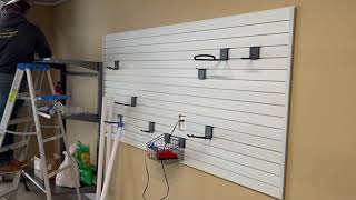Watch video: Overhead Storage and Floating Shelves project!