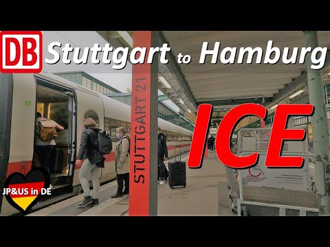 【Germanyドイツ】🇩🇪DB ICE train trip from Stuttgart to Hamburg / Hamburg trip vlog① / German train trip
