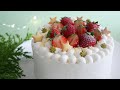 苺ティラミスっぽい冬のケーキ🍓 | Strawberry Sponge Cake