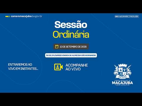 Sessão Ordinária da Câmara Municipal de Macajuba - 10/09/2026