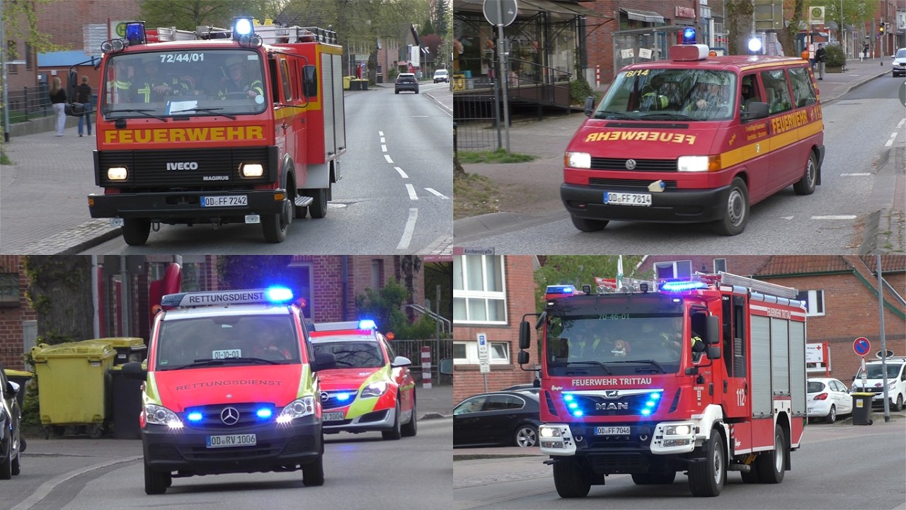 [Feuer in ehemaliger Sparkasse!] Einsatzfahrten zur Großübung in Trittau