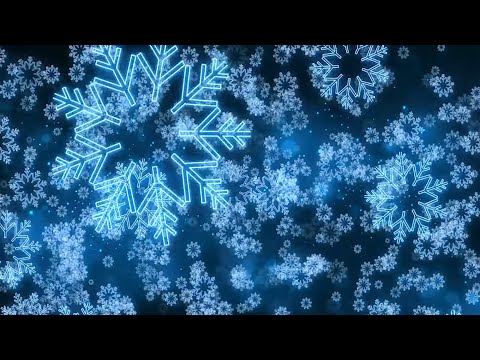 Cozy Neon Blue Snowflakes - 4K Relaxing winter background  with no music - Cozy Loop