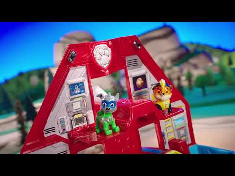 Paw Patrol, Super Paws, 2-in-1 Transforming Mighty Pups Jet Command Center with Lights and Sounds