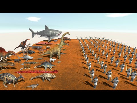 250 Ancient Humans Power Test - Can Dinosaurs or Aquatics Defeat Them? | Simulation Challenge