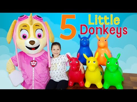 Ceylin & Skye - Learn Colors with Donkeys - Five Little Monkeys - Are You Sleeping - Johhny Yes Papa