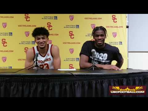 Max Agbonkpolo, Chevez Goodwin talk after USC's 98-71 win over Dixie State
