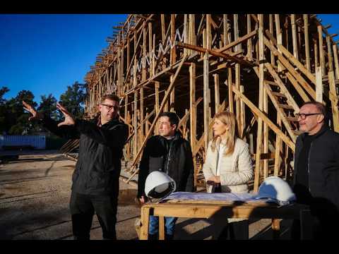 Nardini recibió a Magario y visitaron las obras del futuro Distrito Malvinas