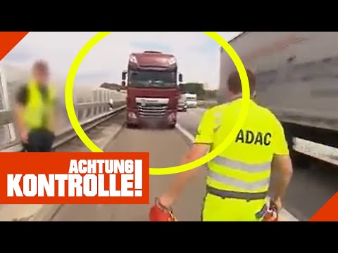 LKW auf Autobahnbrücke liegen geblieben! | Achtung Kontrolle | Kabel Eins