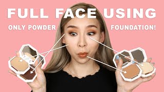 Full Face Using Only Powder Foundation | Makeup Challenge