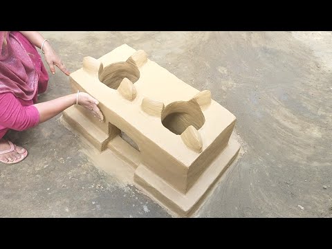 How to make Desi Mud Chulha at Home । Smokeless Chulha Making । Village Kitchen Design #Viral Chulha