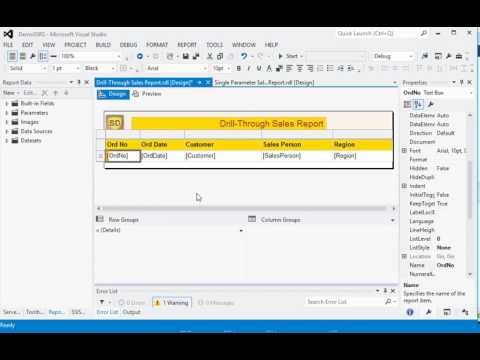 SSRS - How to create Drill Through in SSRS