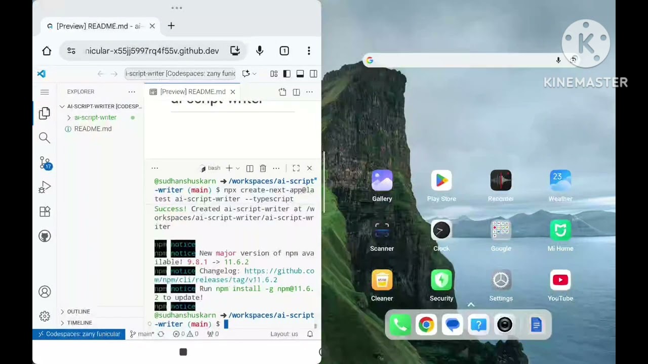Build a Next.js App on Mobile or Tablet — 100% Online Using GitHub Codespaces
