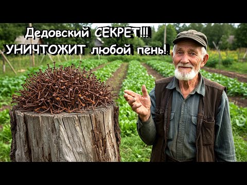 Как я УДАЛИЛ пень за ОДИН ДЕНЬ! Дедовский СЕКРЕТ, который УНИЧТОЖИТ любой пень!