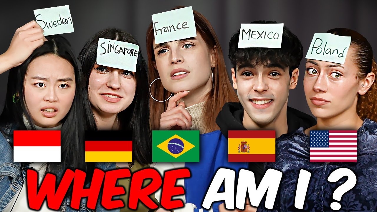 5 People Play "Where Am I?"Game!! l Spain, Germany, Indonesia, America, Brazil