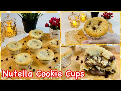 Easy Nutella Cookie Cups | Chocolate Chip Nutella Cookie Cups | Quick Recipe by Sobia in the kitchen