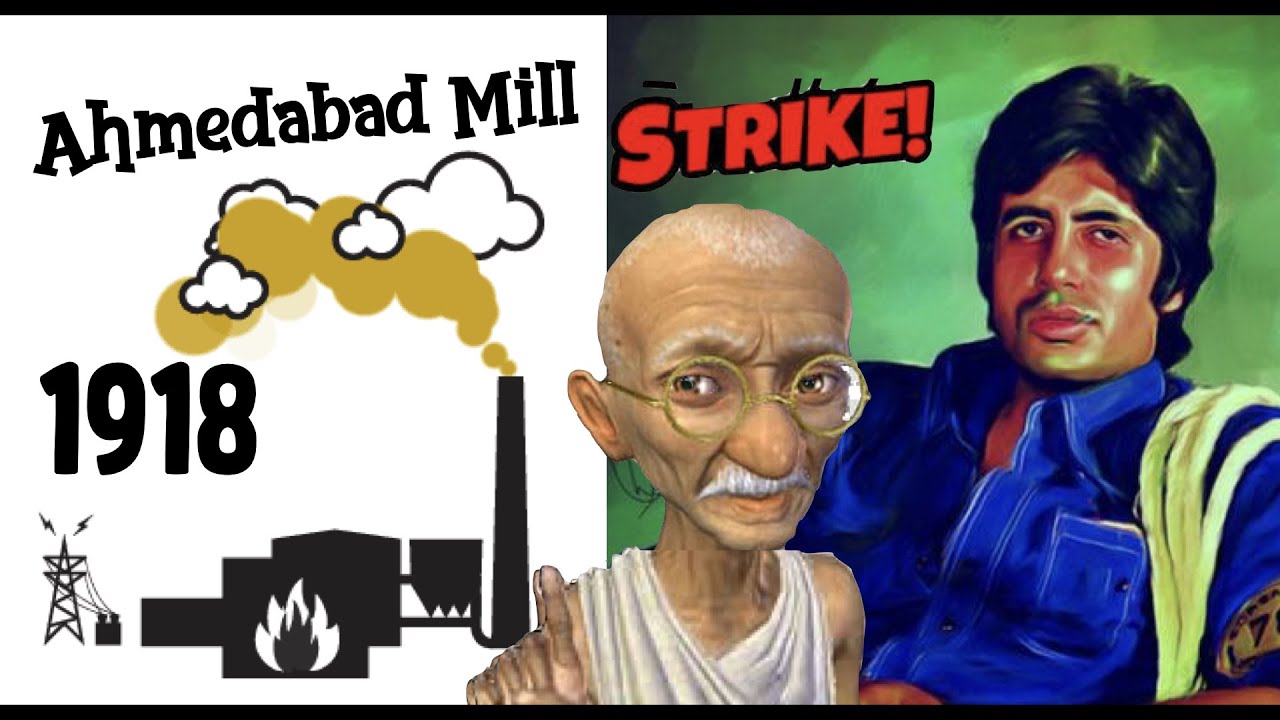 Video tutorial explaining the 1918 Ahmedabad Mill Strike and Gandhi's intervention