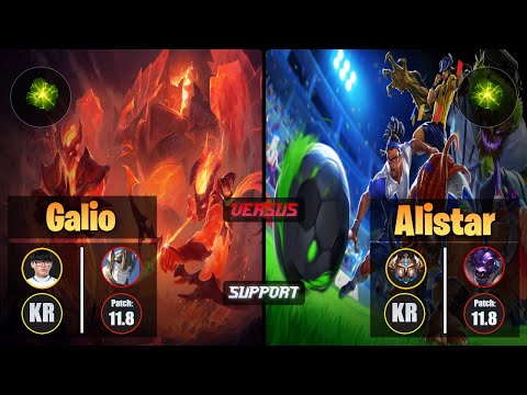 Hoit GALIO (Support) [Aftershock] VS ALISTAR - Challenger KR Patch 11.8