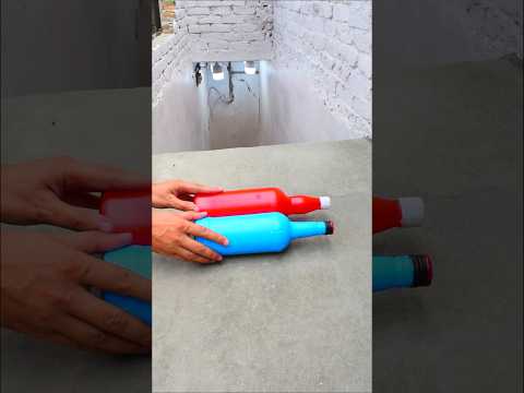 Red VS Blue Breaking glass bottle ⚠️🔥 Crushing Crunchy & Soft Things #shorts #asmr #satisfying