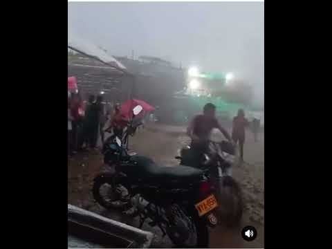 Fuerte aguacero con vendaval en las corralejas del municipio de Chibolo Magdalena #corrales #lluvias