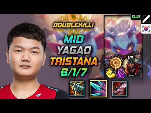 Tristana Mid Build Yagao Navori Quickblades Press the Attack - LOL KR Master Patch 13.13