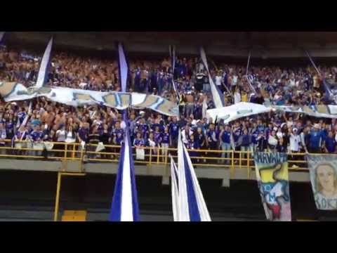 "SALIDA FRENTE HIJOS NUESTROS... MORIRÃƒÃN COMANDOS AZULES DISTRITO CAPITAL" Barra: Comandos Azules &bull; Club: Millonarios