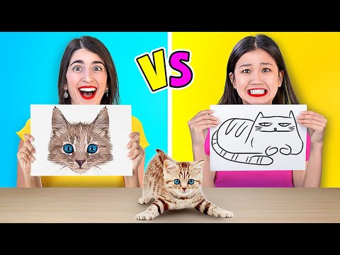 WHO CAN DRAW IT BETTER? || Crazy Art Challenges and Drawing Hacks by 123 GO! GOLD