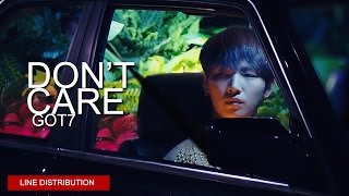 GOT7 - Don't Care | Line Distribution (Color Coded)