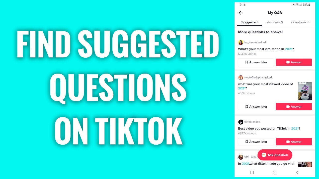 How To Find Suggested Questions On TikTok