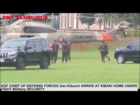 KDF Tight Security,General Kibochi Lands in Nyeri for Kibaki Burial