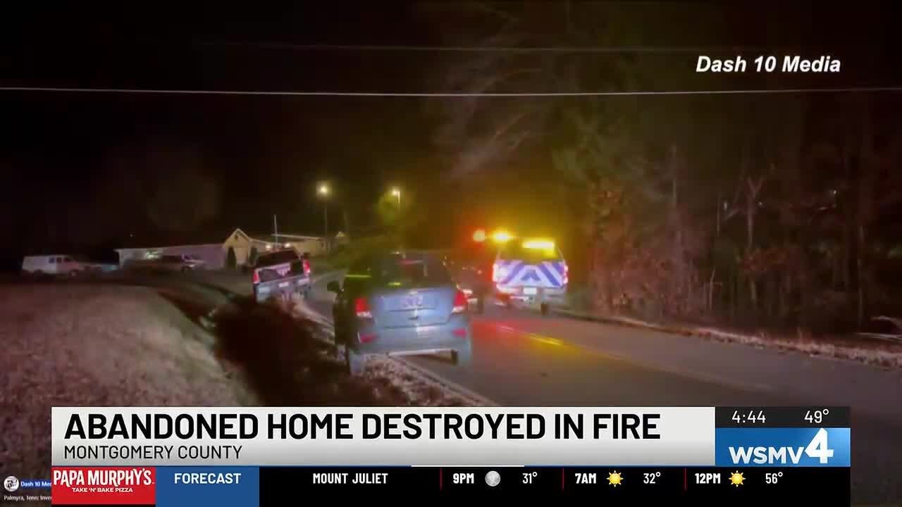 Abandoned house in Montgomery County destroyed by fire
