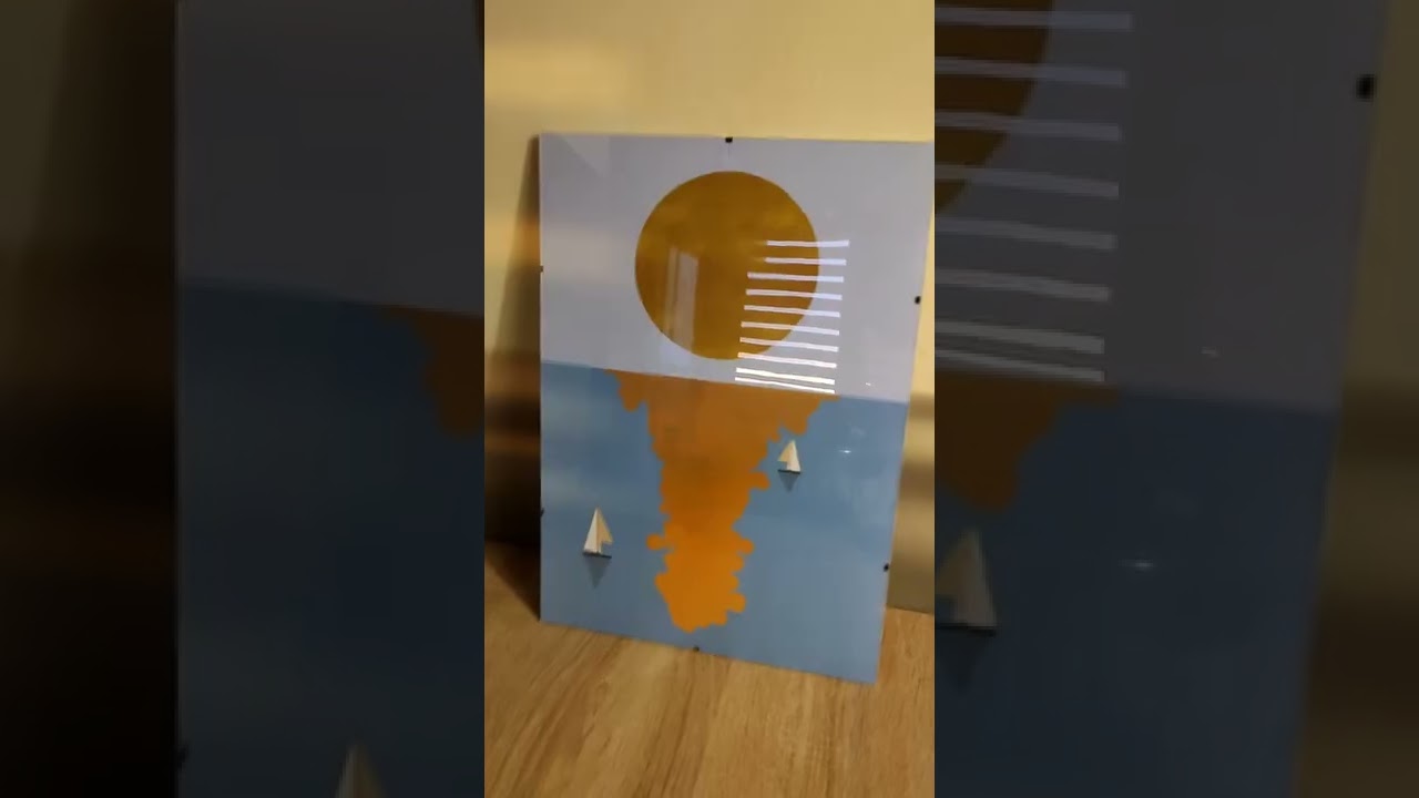 Plakat w Antyramie Minimalistyczny Złoty Błękit. Od projektu po wykonanie plakatu.