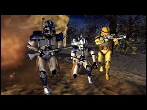 Clone Battalion Chases the Retreating Droid Army - Men of War: Star Wars Mod Battle Simulator