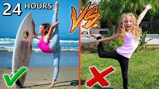 24 Hours as Sofie Dossi Challenge! Normal Person vs Contortionist!!!