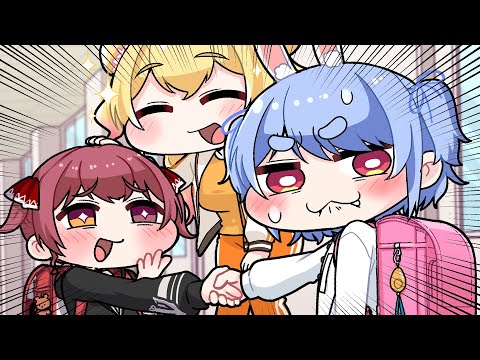 【手描き】ぺこマリ、小学生のようにキレちらかし桃鈴ねねに仲裁される【こまいぬ/切り抜き/Hololive】