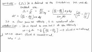 derivation of vorticity & rotational & irrorational flow