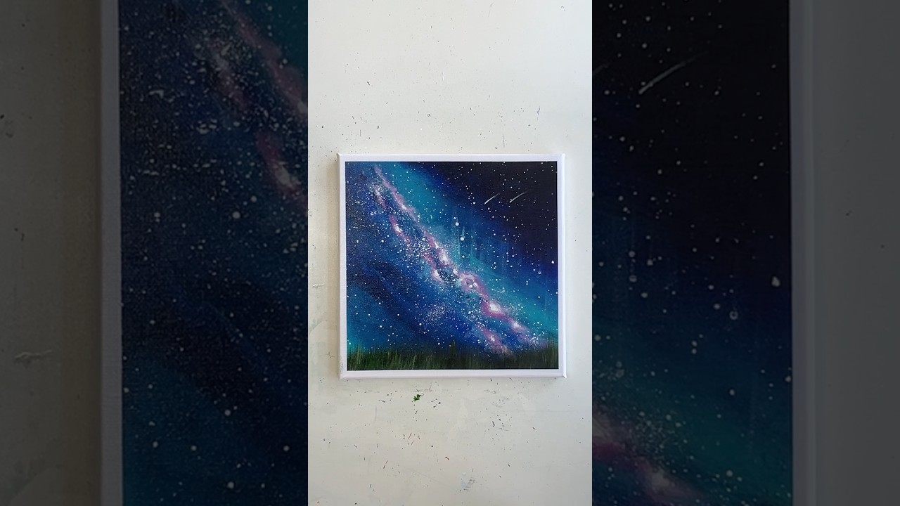 “Galaxy scenery🌌“ Easy painting idea for beginners #paintingtutorial #artworks #acrylicpainting