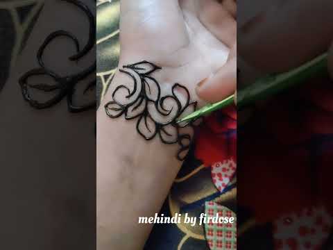 mehindi by firdose ❤️ subscribe for more designs simple leaf design #mehindilove #simplemehndidesign