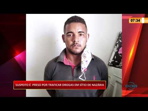 Suspeito eÌ preso por traficar drogas em siÌtio de NazaÌria 07 08