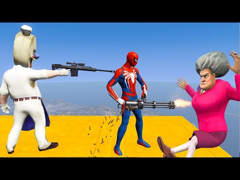 Scary Teacher 3D - Miss'T and Ice Scream vs Spiderman Couple Prank- Game Animation