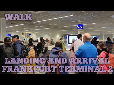 Caminhada de pouso e chegada no Aeroporto de Frankfurt T 2 E maio de 2023