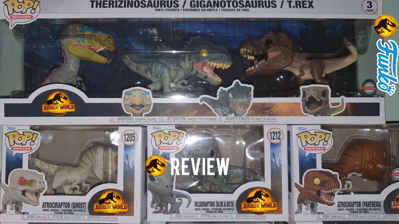 Therizinosaurus / Giganotosaurus / Tyrannosaurus Rex 3 - Pack Pop Vinyl! ( Jurassic World Dominion )