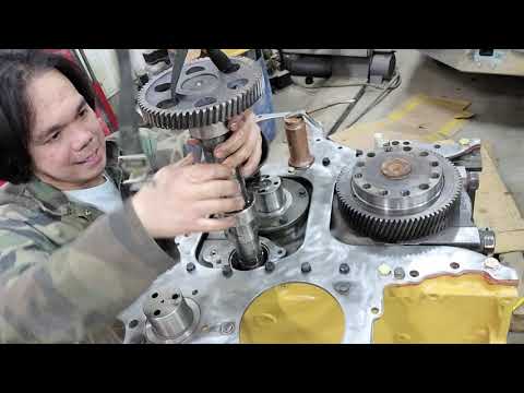 How to install camshaft with set of timing gear for camshaft and crankshaft. 3406B CAT ENGINE
