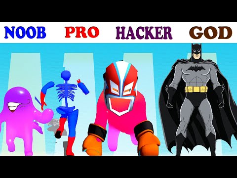 NOOB vs PRO vs HACKER vs GOD in SuperHero Pick 3D VS Jelly Runner 3D Gameplay Update - Part Hacker