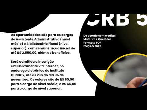 Apostila CRB 5 2025 Assistente Administrativo