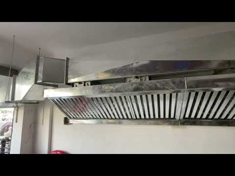Electric stainless steel commercial kitchen hood with filter...