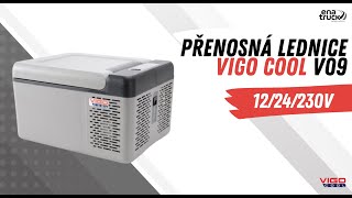 Přenosná kompresorová autochladnička Vigo Cool V09, 9 l, 12/24/230V