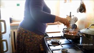 woman huge kitchen farts while cooking