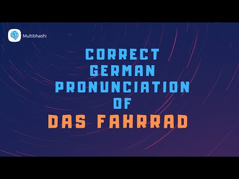 How to pronounce 'das Fahrrad' (the bike) in German? | German Pronunciation
