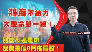 鴻海不給力，大盤命懸一線！別管Al還是Bl，聚焦投信8月佈局股！ (圖)
