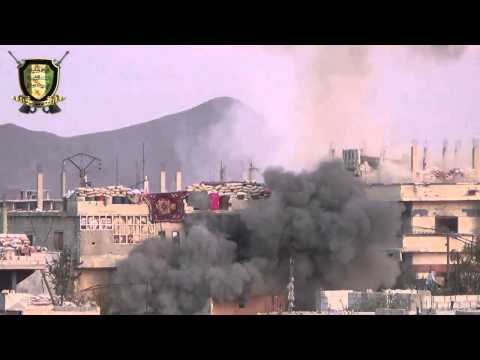 استهداف قوات النظام بالمدفعية من قبل كتائب جيش الثورة في بلدة الطيبة في ريف دمشق